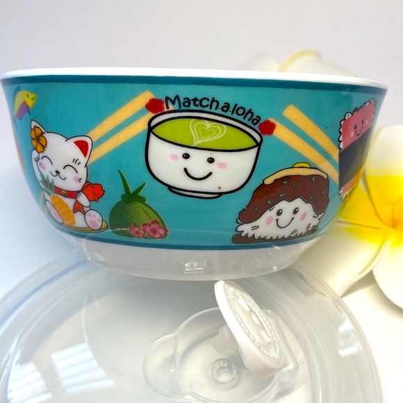 Bowl with lid  NWT!, microwaveable for lunch, food storage, Kawaii Asian design - Picture 4 of 16